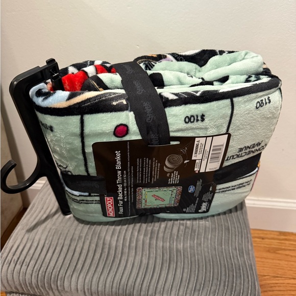 Monopoly Faux Fur Throw Blanket - Green - Picture 5 of 8